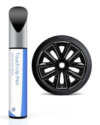 Vernice per ritocchi per cerchioni, colore nero lucido, compatibile con cerchioni BMW, riparazione fai da te di danni al marciapiede con vernice colorata coordinata