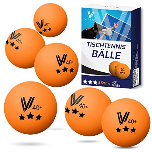 Villkin Palline da Ping Pong - 24 Pezzi - Lunga Durata 40 mm - per Tempo Libero e Competizione - Table Tennis Balls (Arancione)