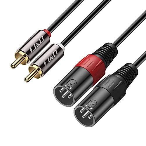 J&D 2 RCA a XLR Cavo, Unbalanced Dual XLR a 2x RCA Maschio Cavo di Interconnessione per Altoparlante, Amplificatori, Sistemi Audio Stereo HiFi, 0,9 Meter