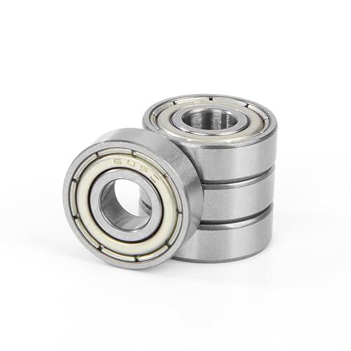 4 Pezzi 695ZZ Cuscinetti a Sfera 5x13x4mm Doppia Protezione Metallica, Acciaio Cromato, Pre-Lubrificati, 695-2Z Cuscinetto Radiale a Sfere in Miniatura per Pattini, Skateboard, Longboard, Scooter
