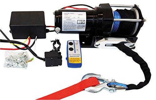 Berger & Schröter | Verricello a Fune da 12 V con Telecomando, Forza di trazione, 2722 kg, Corda Sintetica da 12 m, per Quad, ATV, 4 x 4 e Veicoli Commerciali, con Ruota Libera, Freno Automatico e
