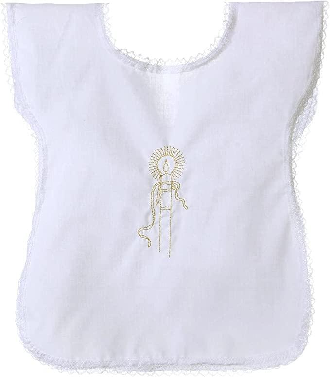 Camicia da battesimo Unisex, Vestina per Battesimo Unisex - Made in Italy, Ricamata a Mano, Taglia Unica