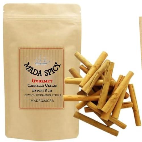 Cannella Ceylon di Madagascar. 24 stecche 8cm (85g). Gourmet di qualità. Bustina richiudibile.