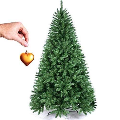 Bakaji Albero Di Natale Pino Cuore d'oro Ecologico e Ignifugo Con Base a Croce In Ferro Pieghevole Super Folto Rami Innesto Ad Uncino Colore Verde (210 cm)