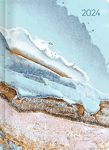 Alpha Edition Agenda Giornaliera MB Style 2024, 10,7x15,2 cm, BLUE MARBLE, 352 pagine