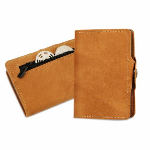 AISIR Porta Carte di Credito Portafoglio Uomo,Portafoglio da uomo,di Protezione RFID,Mini Portafoglio da uomo con Scomparto per Banconote e Scomparto per Monete 2024 Nuovo