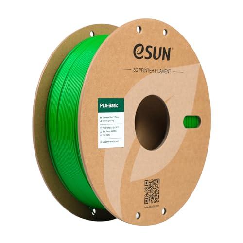 eSUN Filamento PLA 1,75 mm, filamento di Basic PLA per stampanti 3D Precisione dimensionale +/- 0,05 mm, bobina da 1 kg (2,2 libbre) Filamento PLA veloce per stampanti 3D, Verde