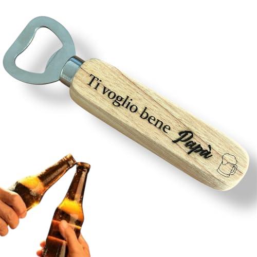 Regalo Papà Festa Del Papa Idee Regalo Apribottiglie Manico in Legno Compleanno Regalo per Papà