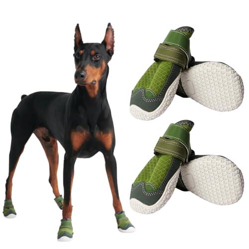 Spark Paws Scarpe per cani – antiscivolo e traspiranti, protezione zampe estive per superfici calde e escursioni, resistenti, set da 4 – verde, C