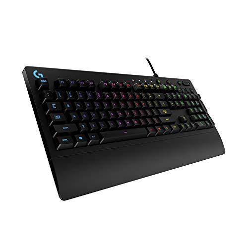 Logitech G213 Prodigy Gaming Keyboard, RGB Lightsync Backlit Keys, Spill-Resistant, Customizable Keys, Dedicated Multi-Media Keys, QWERTY US International Layout, Nero