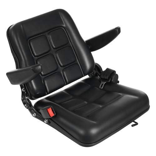 Gdetnysty Carrello Elevatore Sedile Con Cintura Di Sicurezza E Braccioli Sedile Driver Ergonomico Nero 220 Lbs Portata Regolabile Ruotimento E Braccioli Per Trattore Escavatori E Macchine Agricole