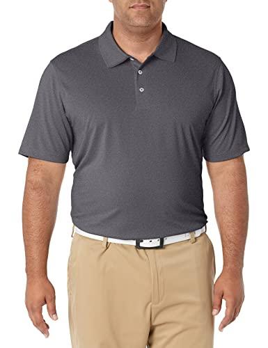 Amazon Essentials Polo da Golf a Maniche Corte Traspirante Ad Asciugatura Rapida Uomo, Grigio Scuro Puntinato, L