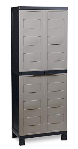 Toomax Armadio Ambition Midi Portascope con 4 Ripiani + vano portascope, Colore Nero/Grigio Tortora