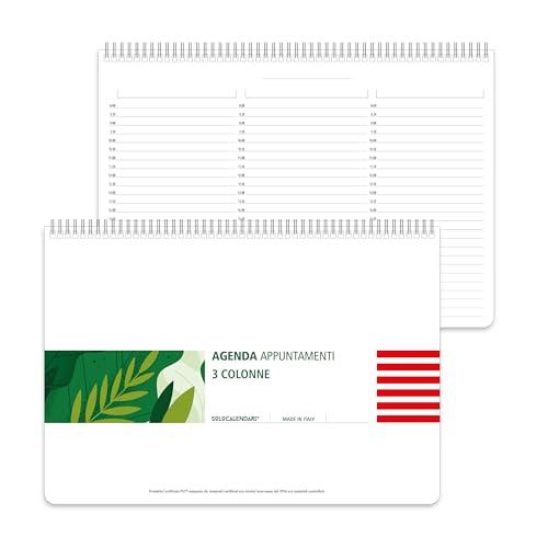 Agenda Parrucchieri, Saloni di Bellezza, Estetiste e Spa per APPUNTAMENTI - SPIRALATA ed ECOLOGICA - Certificata FSC® Mix Credit - A4-21x29,7 cm (3 COLONNE)