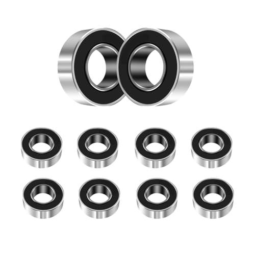 ANGEEK 10 pezzi MR105-2RS Cuscinetti a sfere 5 mm x 10 mm x 4 mm, Prelubrificati, Doppia tenuta, MR105RS Cuscinetti a sfere a gola profonda