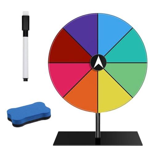 Ruota della Fortuna,Ruota dei Premi Che Gira,8 Slot Ruota Fortuna con Penna Cancellabili e Stand, Ruota Della Fortuna Personalizzabile, Gioco Gira la Ruota per Feste e Carnevali