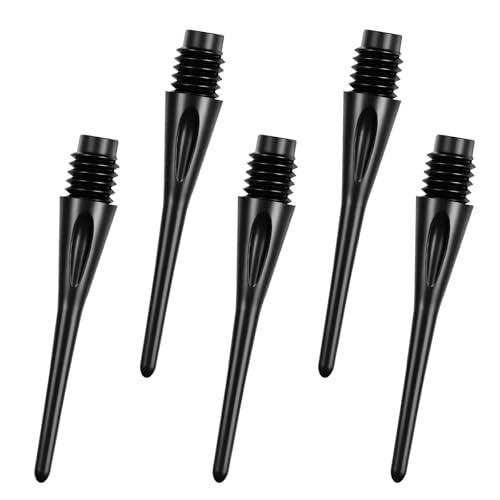 flintronic Freccette Punta Plastica, 100 Pezzi Punte per Freccette, Punta di Freccetta Morbida Professionali, Filettatura Standard 2BA, Punte di Ricambio, per Dardiera e Bersaglio Elettronico(Nero)