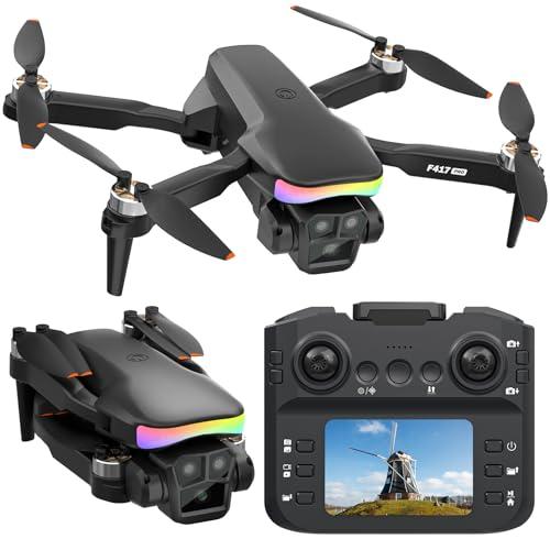 F417PRO FPV Drone con telecamera per adulti bambini principianti, telecomando con schermo LCD, Mini drone brushless regolabile 1080P, porta Type-C, peso inferiore a 249g, Regali per ragazzi e ragazze