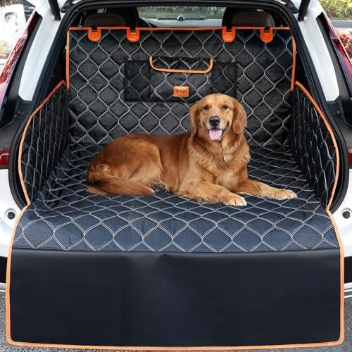 KYG Telo Auto per Cani con Protezione Laterale e Paraurti, Protezione Bagagliaio Auto per Cani, per Station Wagon, Impermeabile, Antiscivolo e Resistente ai Graffi Lavabile, 215 * 110cm