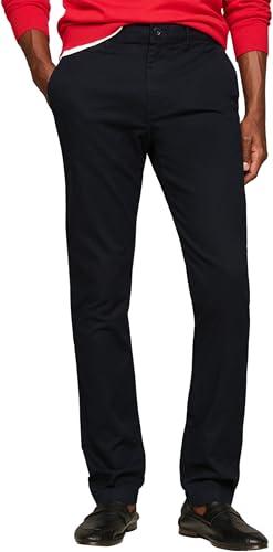 Tommy Hilfiger Uomo Pantaloni Chino Bleecker Essential Twill Slim Fit, Blu (Desert Sky), 30W/34L