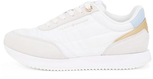 Tommy Hilfiger Donna Sneakers da Runner Essential Sportive, Multicolore (White/Breezy Blue), 37