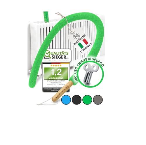 l'ORIGINALE Pulisci Termosifoni Lunga 115 cm I Spazzola per Pulire Termosifoni senza Graffi I Spazzola Pulizia Termosifoni con Copertura Lavabile I Spazzola per Radiatori per Tutti i Radiatori (Verde)