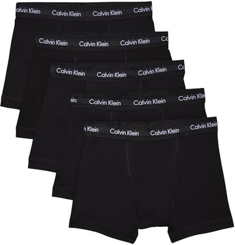 Calvin Klein Pantaloncino Boxer Uomo Confezione da 5 Cotone Elasticizzato, Nero (Black W Black WB), S