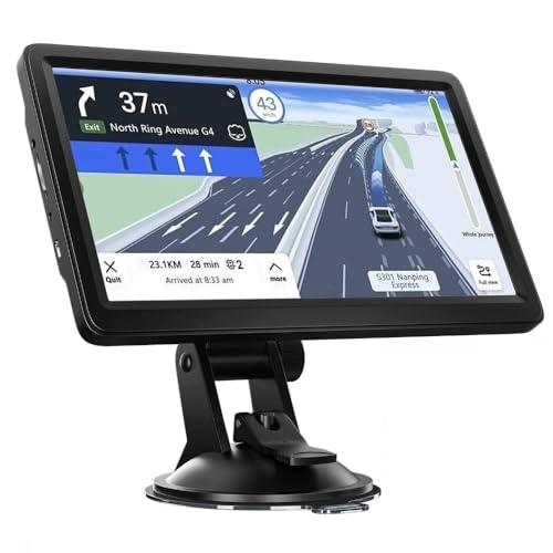 NEWFUN Navigatore Camion,Navigatore Auto,2025 9 Pollici GPS Touchsceen Navigatore 8GB,con POI Avviso Guida vocale Lane Programma gratuito a vita Aggiornamento UE,per Auto Camion