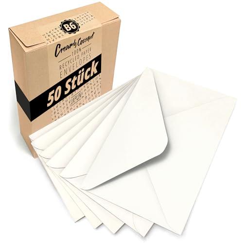 Japun - buste bianche (50 pezzi) di carta, busta senza finestra - DIN B6-175 x 125 mm
