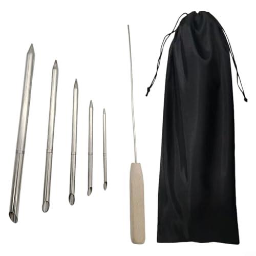 Violiica Marine Rope Splicing Tool Set 5 Size Fids Con Asta di Spinta Sartiame Filo Intrecciatura Kit Per Vela Dinema Corda Cava