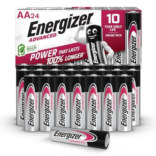Energizer Advanced - Pile AA (pacco da 24) - Batterie Alcaline 1,5 V - Potenza Che Dura 100% Di Extra Durata - Made in EU - 0% imballaggio privo di plastica [Esclusiva Amazon]