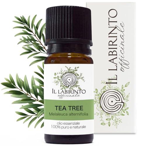 Olio Essenziale Tea Tree puro alimentare Il Labirinto Officinale, tea tree oil puro - Oli Essenziali Naturali - Olio essenziale per Diffusori e Umidificatori, Aromaterapia, Vegan - 10ml