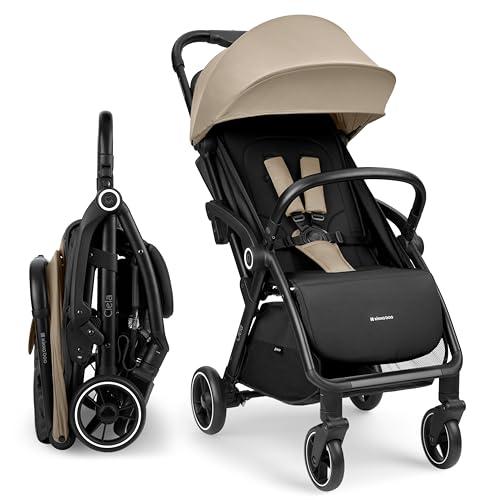 KikkaBoo Passeggino Leggero fino a 22 kg CIELA, Piegatura Automatica, Schienale Reclinabile, da Viaggio, Misura Bagaglio a Mano, Beige