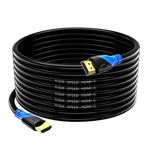 Rommisie Cavo HDMI 4K/60HZ 15m (HDMI 2.0, 18 Gbps) Connettori Placcati Oro Ad Alta Velocità, Ethernet Audio Return, Compatibile 3D Con Laptop PS3 PC HDTV Proiettore