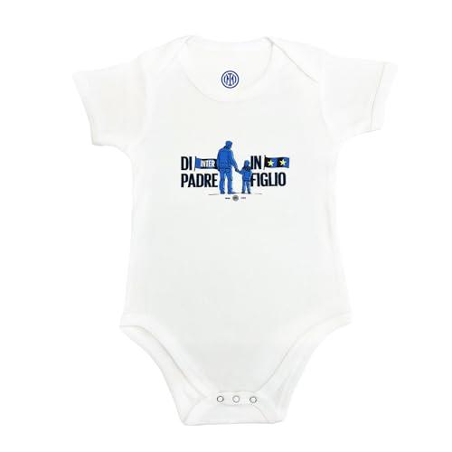 FC Internazionale Milano S.p.A. Inter Il Body per Neonati di Padre in Figlio Ottimo Regalo per la Festa del papà - Taglie dai 3 Mesi ai 24 Mesi, in 100% Cotone, Prodotto Ufficiale