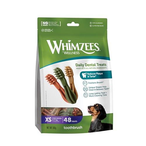 WHIMZEES Toothbrush XS, Stix da Masticare Per l'igiene Dentale per Cani di Molto Piccola Taglia XS (2-7kg), Ingredienti Naturali, Senza Cereali, 48 Pezzi, Taglia XS