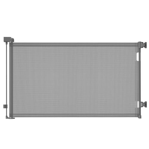 Cancelletto estensibile per scale, 0-150 cm Porta retrattile e cancelletto per bambini e animali domestici, barriera per bambini estensibile, adatto per Scale Interni Esterni Corrido (Grigio)