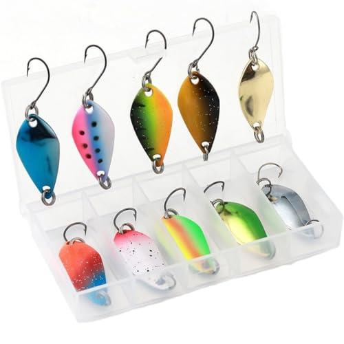 ZEPIQOR Cucchiaini da Pesca Esche 10 Pezzi, 2.5g/3.5g/5g, Esche per la Pesca Alla Trota, Trota, Persico, Luccio, 10 Pezzi