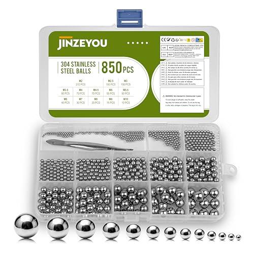 Sfere a sfera, 850 Pz sfere in acciaio, sfere di metallo in acciaio inox, sfere in acciaio inox per biciclette mountain bike ruota di ricambio di precisione - 2/2.5/3/3.5/4/4.5/5/5.5/6/7/8/9/10 mm