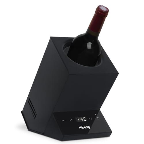 H.Koenig raffreddatore di vino LVX26, refrigeratore, vino bianco e rosso, rosé, champagne, diametro fino a 9 cm, temperatura regolabile da 5°C a 18°C, controllo digitale, sistema termoelettrico, 72 W