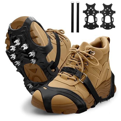 Bellanova 11 Denti Ramponi per Scarponi, Leggero Ice Tacchetti, Outdoor Ramponcini da Neve, per Scarpe da Trekking e Stivali, 35–48 EU, con Cinghie di Fissaggio, Camminata Sicura (L)