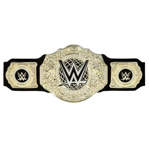 Mattel WWE - Cintura del Titolo World Heavyweight Championship, color oro e in tessuto in semipelle, lunga 91+ cm e con regolazione permanente, giocattolo per bambini, 6+ anni, HYF18
