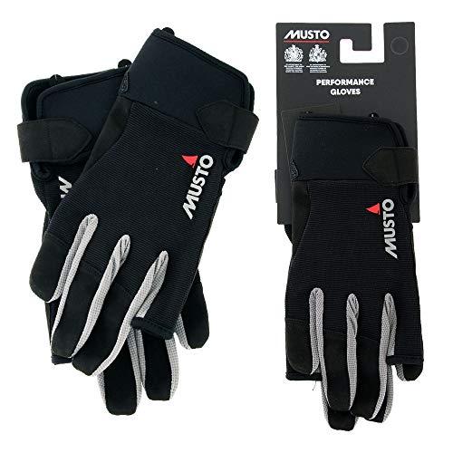 Musto Guanti Essential Sailing Long Finger Nero - Adulti Unisex - Ottimo per la Vela Tutto l';Anno - Easy Stretch