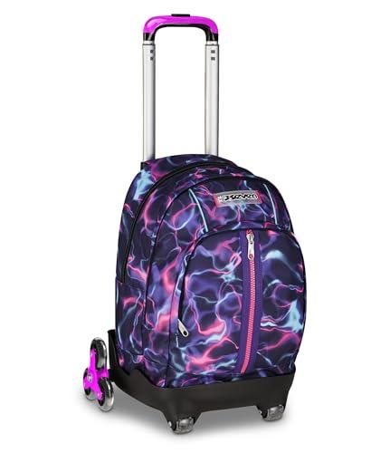 Seven Trolley Scuola Comby 8 Ruote ELECTICVIBE GIRL, Viola, 31 L, Scomponibile, Uso Zaino, Tasche multiuso, Tasca porta pc, Struttura pieghevole, Barra telescopica, Scuola elementare e media, Bambina