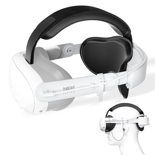 SUPERUS Cinturino per Testa con Batteria per Quest 3S/Quest 3 con Auricolari - Ricambio per Cinturino Elite Regolabile per Quest 3S/Quest 3 - Estende Tempo Gioco e Riduce Pressione sulla Testa
