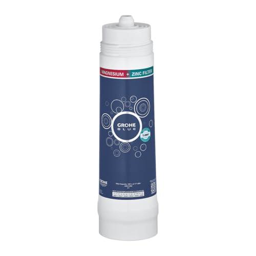 GROHE Filtro Magnesium e Zinco, Filtro di Ricambio per Sistemi GROHE Blue, per Elevare il Gusto dell’Acqua, Ridurne il Residuo Fisso e il Calcare e Arricchirla di Magnesio e Zinco, 400 l, 40691002