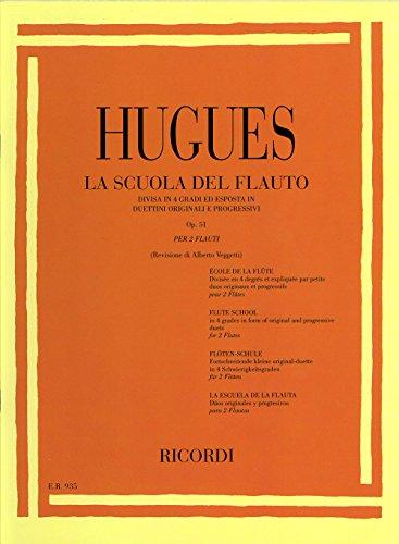 Hugues La Scuola del Flauto Op. 51 - 1° Grado | Metodo per Principianti con Duetti Progressivi | Libro per Due Flauti con Esercizi di Lettura Musicale e Tecnica Flautistica | Corso Base per Flautisti
