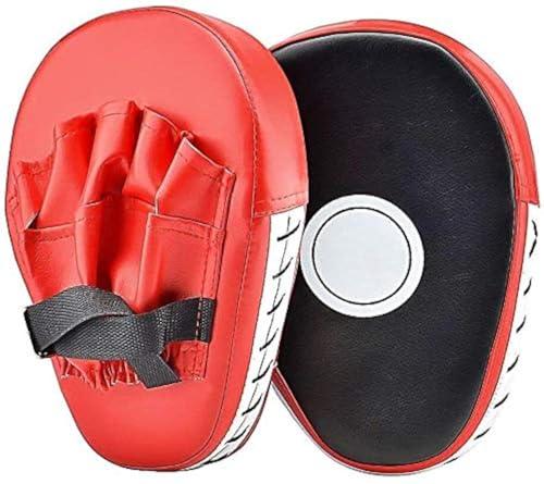 PIQIUQIU 1 paio di cuscinetti per kickboxing, Muay Thai, karate, taekwondo, 25.5 x 19 x 4.5 cm, rosso e nero