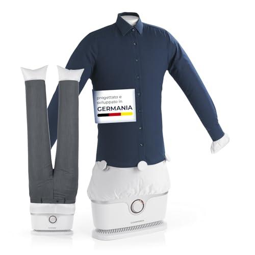 CLEANmaxx Ferro da stiro automatico per camicie PRO con attacco per pantaloni | Sostituisce ferro da stiro, vaporizzatore | Per camicie, camicette e pantaloni | Innovativo ed efficiente