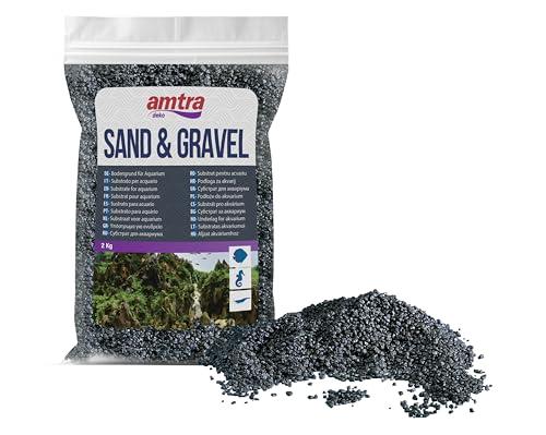 Amtra Quarzo Ceramizzato Nero - Sabbia per acquari al quarzo fine, per acqua dolce o salata, grano 2-3 mm, Quantità 2KG